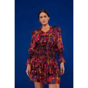 Farm Rio Black Heart Daisy Mini Dress